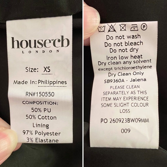 NEW House of CB Jalena Vegan Leather Lace Up Back Dress Black XS - Picture 13 of 13